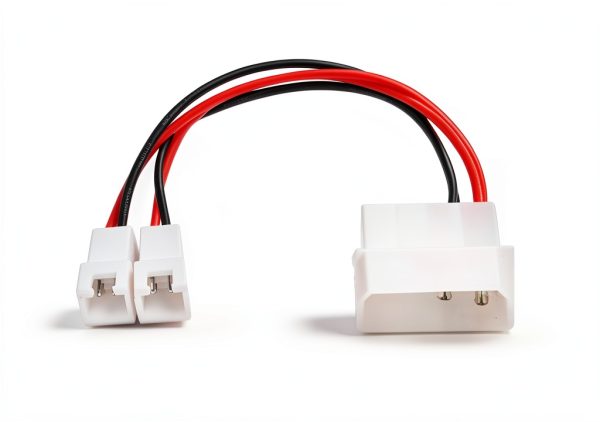 ELFJMZP Dual Fan Power Extension Cable 4‑Pin to 4 XH2.54 2‑Pin 13cm-1
