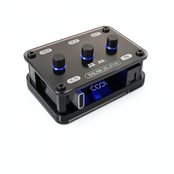 COOIDEA Optical Audio Splitter 1x3 Type‑C Powered Independent Switch-2