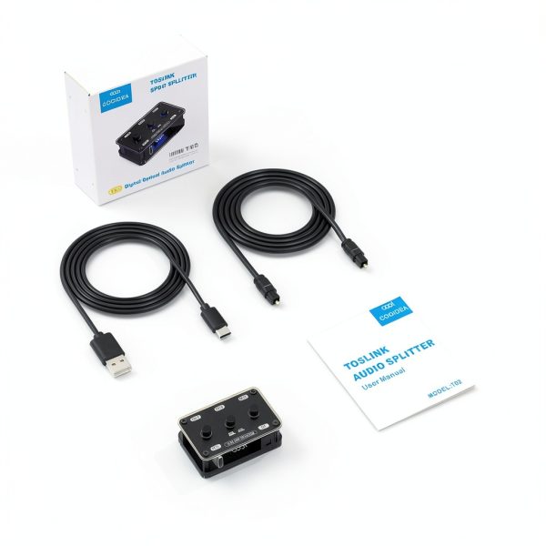 COOIDEA Optical Audio Splitter 1x3 Type‑C Powered Independent Switch-5