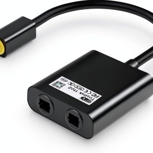 EMK Toslink Optical Audio Splitter 1X2 Splitter Dual Output PVC Cable-0