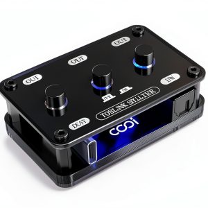 COOIDEA Optical Audio Splitter 1x3 Type‑C Powered Independent Switch-0