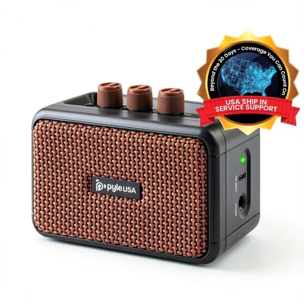 Pyle Mini Guitar Amplifier 5W Bluetooth Clip-On Model PGTAMPMINI50-6